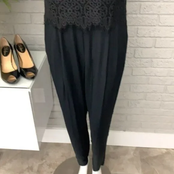 Ann Taylor LOFT Women Black Lace Bodice Jumpsuit Size 6 NWT - Picture 6 of 13